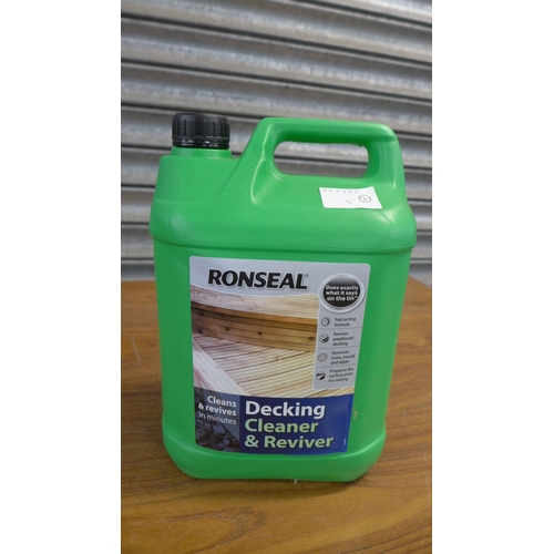 2296 - Ronseal 5 litre decking cleaner and reviver and Ronseal 5 litre natural decking protector