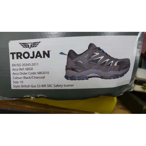 2314 - A pair of Trojan size 10 black/charcoal safety shoes