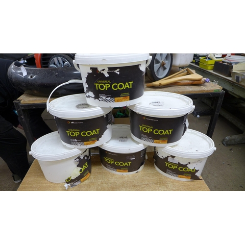 2320 - 6 Sealed tubs of Universal Top Coat Water Based Pine Effect Paint