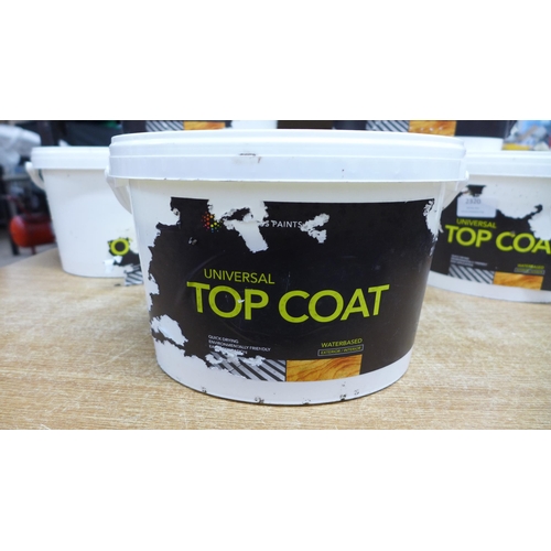 2320 - 6 Sealed tubs of Universal Top Coat Water Based Pine Effect Paint