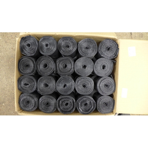 2322 - A box of black bin bags - 20 rolls of 10 bags per roll - 1220mm x 900mm