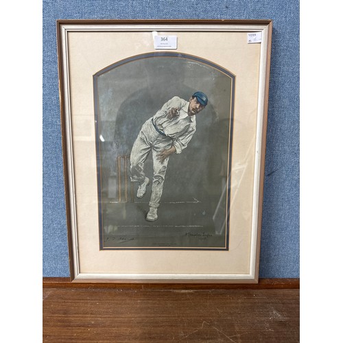 364 - A J. Heame cricket print, framed