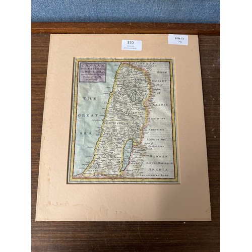 370 - An 18th Century engraved map of Palestine, dated 1740, unframed