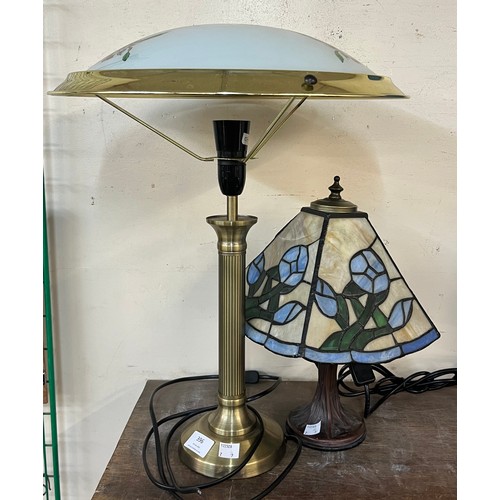 396 - Two Tiffany style table lamps