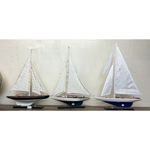 405 - Three model yachts