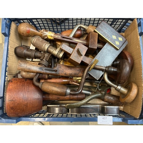 407 - Assorted antique woodworking tools