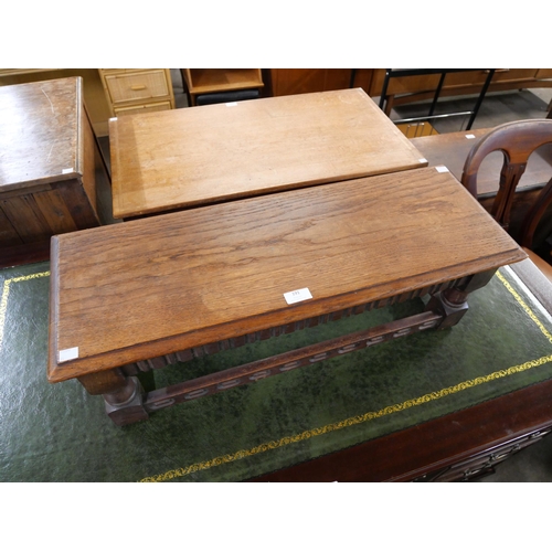 191 - An early 20th Century carved oak stool