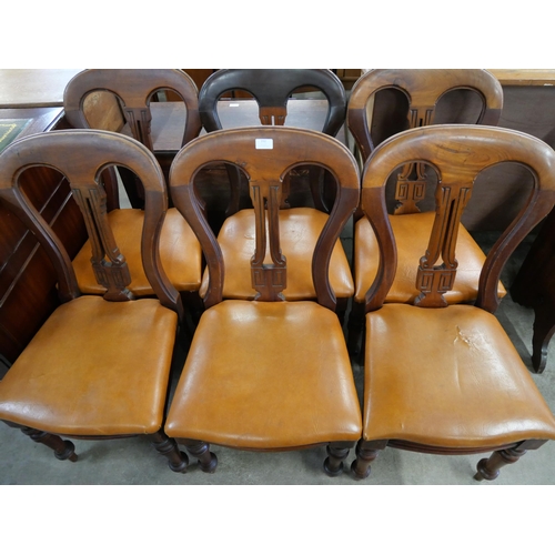 192 - A set of six Victorian mahogany dining chairs