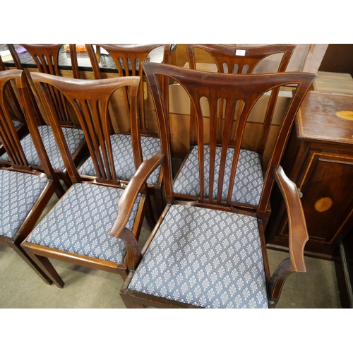 194 - A set of eight Edward VII inlaid mahogany dining chairs