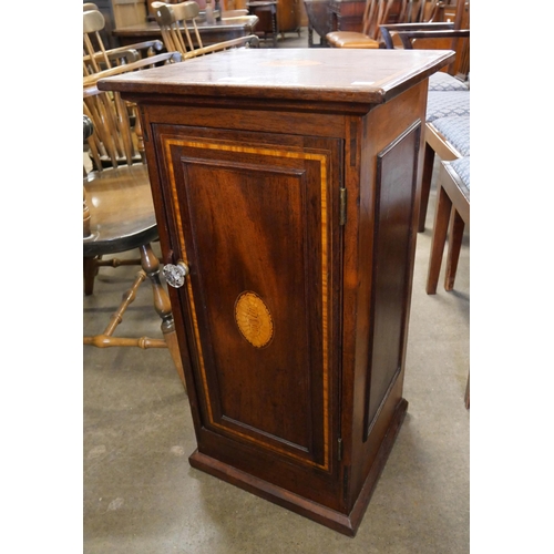 195 - An Edward VII inlaid mahogany pot cupboard