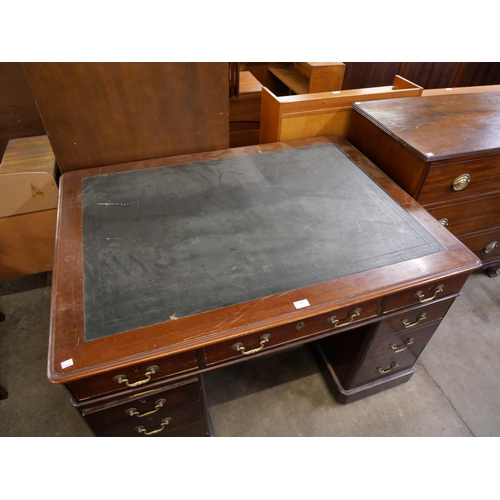 196 - A Victorian mahogany pedestal desk