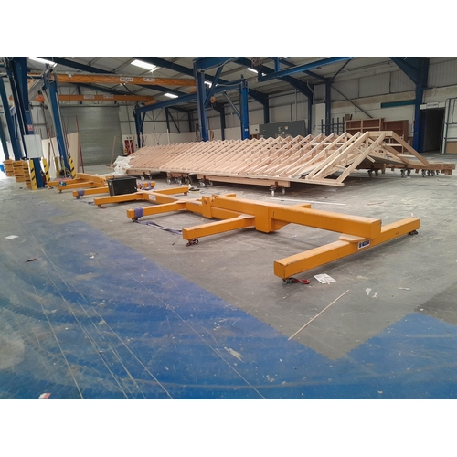 1 - Nine Yaplex SWL1000 overhead travelling cranes with two large truss lifting frames. Items will be so... 