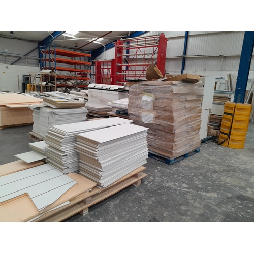 16 - Eight pallets of MDF panelling and cabinets,  airflow panelling and a radiator. Lot is offered for s... 