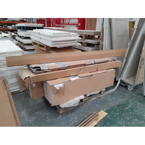 16 - Eight pallets of MDF panelling and cabinets,  airflow panelling and a radiator. Lot is offered for s... 