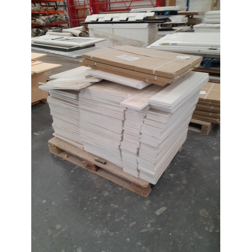 16 - Eight pallets of MDF panelling and cabinets,  airflow panelling and a radiator. Lot is offered for s... 