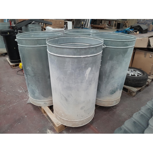 44 - Four galvanised mobile bins. Lot will be sold in situ at Wellingborough, Northamptonshire and will r... 