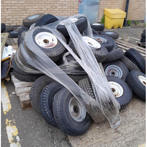 57 - Two pallets of chassis/trailer wheels. Lot is offered for sale in situ at Wellingborough, Northampto... 