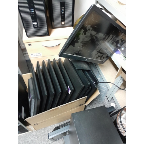 58 - Approximately 40 computer monitors plus keyboards an other IT ancillaries. Lot will be sold in situ ... 