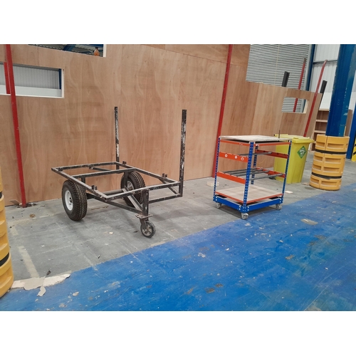 63 - Approximately 30 trolleys, stands, benches and tables. Item is offered for sale in situ at Wellingbo... 