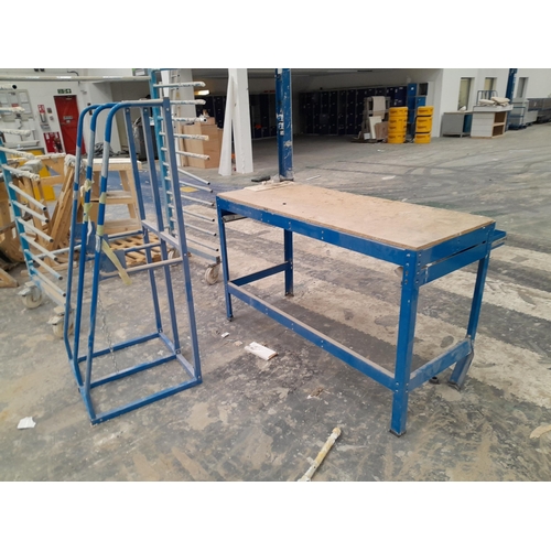 63 - Approximately 30 trolleys, stands, benches and tables. Item is offered for sale in situ at Wellingbo... 