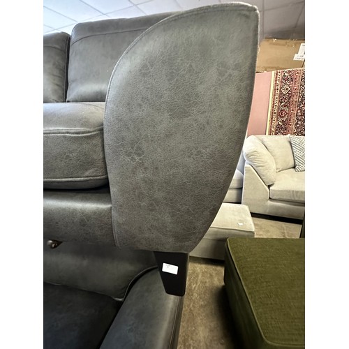 1515 - Black vegan leater two seater sofa and loveseat