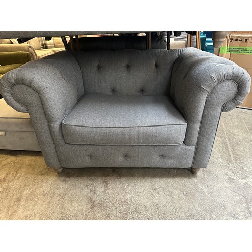 1524 - Pewter Chesterfield two seater sofa and loveseat