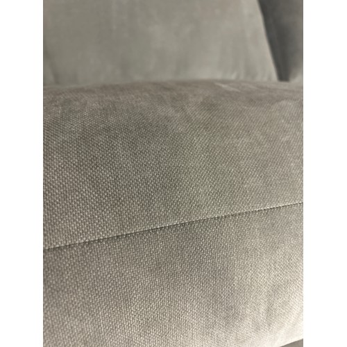 1529 - Silver velvet three seater sofa