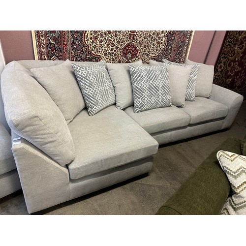 1526 - Light grey velvet corner sofa - missing springs