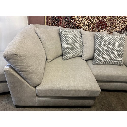 1526 - Light grey velvet corner sofa - missing springs