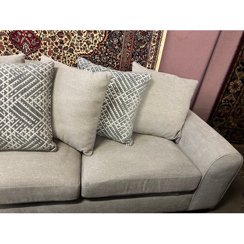 1526 - Light grey velvet corner sofa - missing springs