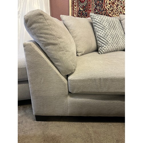 1526 - Light grey velvet corner sofa - missing springs