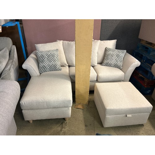 1532 - Oatmeal weave L shaped sofa