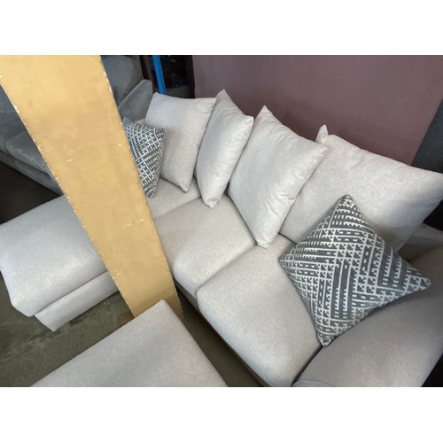 1532 - Oatmeal weave L shaped sofa