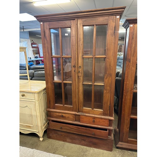 1561 - A large hardwood display cabinet/bookcase