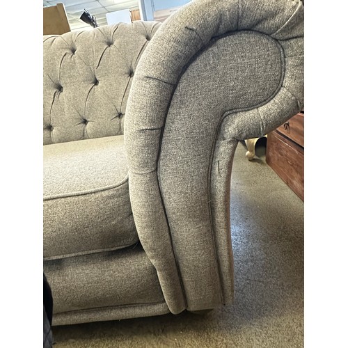 1580 - Bordeaux 4 seater  Grey, 'Mushroom' Fabric button Back sofa - damaged, Original RRP £874.99 + VAT (4... 