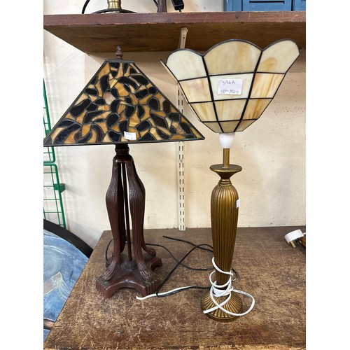 396A - Two Tiffany style lamps