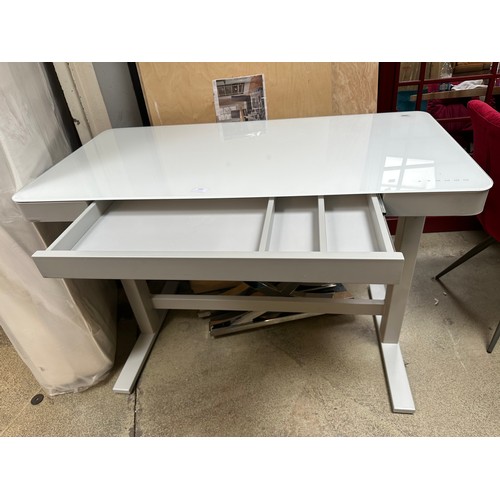 1496 - Adjustable Tech Desk power - White, Original RRP £249.99 + VAT (4201-29) *This lot is subject to VAT