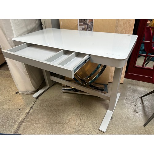 1496 - Adjustable Tech Desk power - White, Original RRP £249.99 + VAT (4201-29) *This lot is subject to VAT