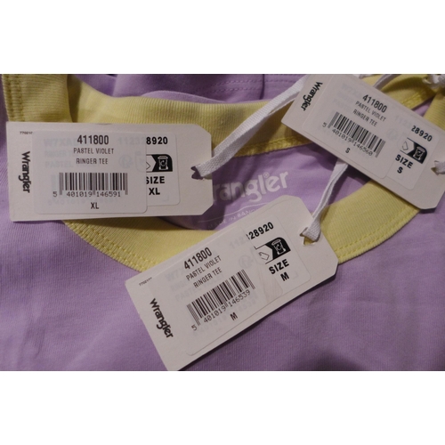 3005 - Quantity of women's violet Wrangler T-shirts, mixed size * this lot is subject to VAT