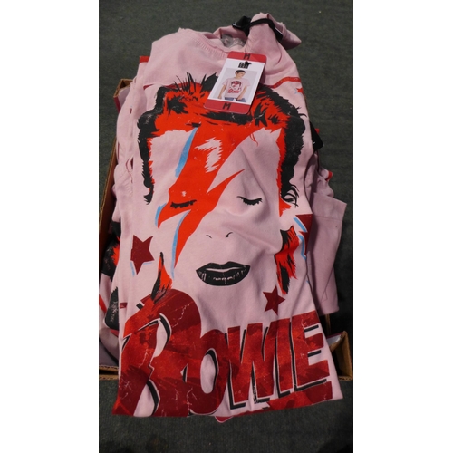 3014 - Quantity of women's David Bowie T-shirts - mixed size * this lot is subject to VAT