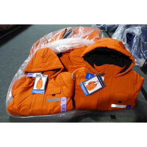 3015 - Quantity of children's Andy & Evan orange hooded coats - mixed size * this lot is subject to VAT