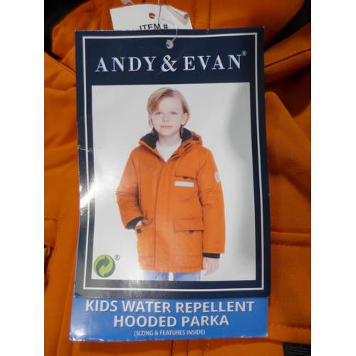 3015 - Quantity of children's Andy & Evan orange hooded coats - mixed size * this lot is subject to VAT