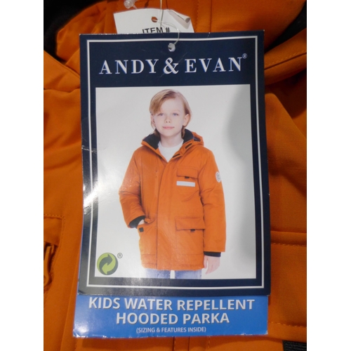 3016 - Quantity of children's Andy & Evan orange hooded coats - mixed size * this lot is subject to VAT