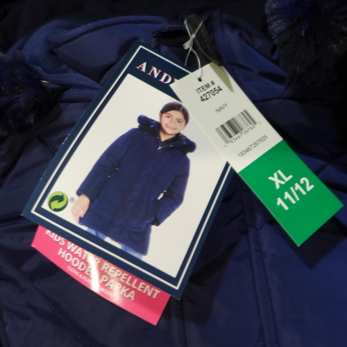 3017 - Quantity of children's Andy & Evan blue hooded coats - mixed size * this lot is subject to VAT