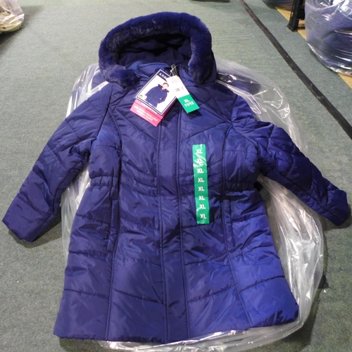 3019 - Quantity of children's Andy & Evan blue hooded coats - mixed size * this lot is subject to VAT