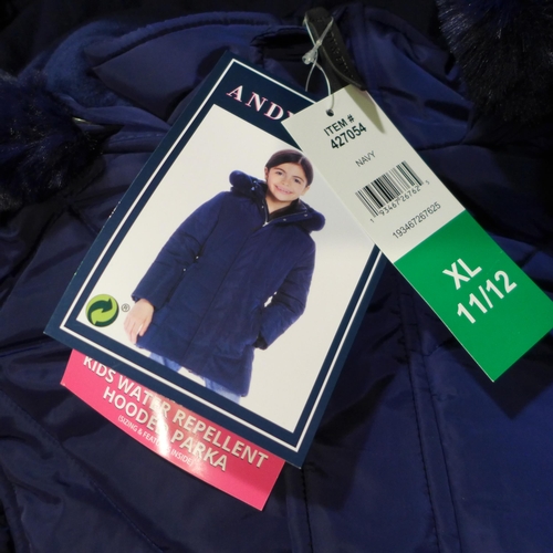 3019 - Quantity of children's Andy & Evan blue hooded coats - mixed size * this lot is subject to VAT