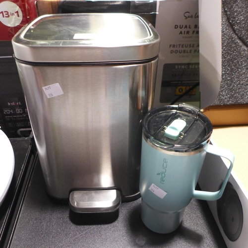 3032 - Eko Combo Step Bin And Hot 1 Travel Mug  (326-257,262) This lot is subject to vat