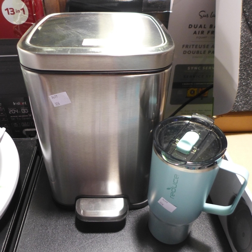 3032 - Eko Combo Step Bin And Hot 1 Travel Mug  (326-257,262) This lot is subject to vat