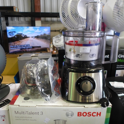 3077 - Bosch MultiTalent 3 Food Processor  - This lot requires a UK adaptor  (326-130) This lot is subject ... 