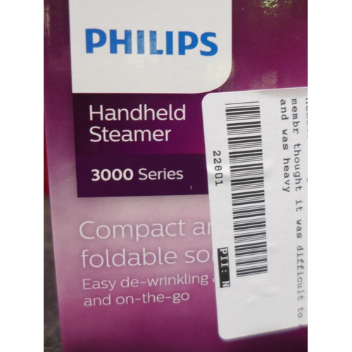 3103 - Philips Handheld Garment Steamer   - This lot requires a UK adaptor  (326-369) This lot is subject t... 